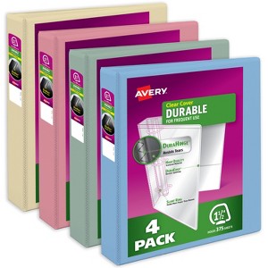 Avery Durable View 3 Ring Binders, 1.5 Inch Slant Rings, 375-Sheet Capacity, DuraHinge, 2.1 Inch Wide Spine, Customizable Clear Covers and Spine, - 1 of 4