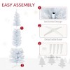 Whisen 7FT Snow Flocked Artificial Pencil Christmas Tree with Realistic Branches and Plastic Base Stand - White - 4 of 4
