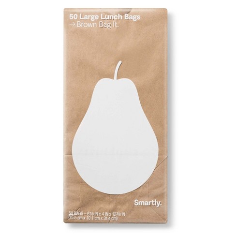 Great Value White Lunch Bags, 50 Count