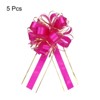 Unique Bargains Christmas Wedding Car Basket Gift Wrapping Big Pull Bow 5 Pcs - 3 of 4
