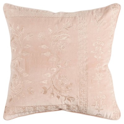 20"x20" Oversize Poly Filled Solid Square Throw Pillow Cover Blush - Rizzy Home: Cotton, Reversible, Zippered