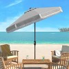 Milan Fringe 11Ft Round Crank Umbrella - PAT8108 - Safavieh - 2 of 4