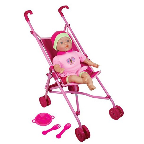 Lissi Doll Umbrella Stroller Set with 16 Baby Doll