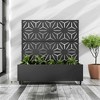 Lirago 4 ft. H x 4 ft. W Metal Planter Box privacy screen Garden Bed with Trellis and Wheels - Black - 2 of 4