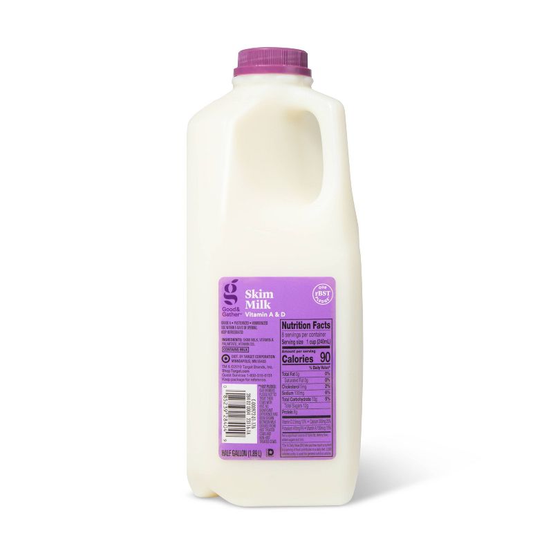 Skim Fat Free Milk - 0.5gal - Good &#38; Gather&#8482;, 1 of 3