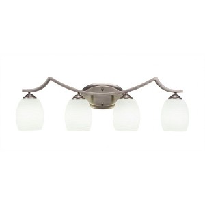 Toltec Lighting Zilo 4 - Light Vanity in  Graphite with 5" White Linen  Shade - 1 of 1