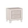 Mid Century Vintage Nightstand with 2 Drawers, Velvet Upholstered Bedside Table, Silver Legs, Easy Assembly, Stylish Storage-The Pop Home - 4 of 4