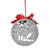Northlight 4.25" Silver Glitter Moose 2-D Cut-Out Silhouette Christmas Ornament - 4 of 4