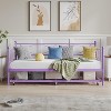 Twin Daybed with Pull-Out Trundle, Metal Frame with Headboard & Steel Slat Support, 2-in-1 Space-Saving Twin Trundle Bed Frame for Bedroom - 4 of 4
