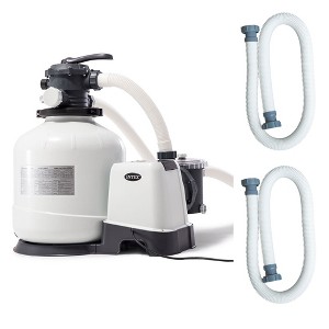Intex 3000 GPH Above Ground Pool Sand Filter Pump with 1.5" Pump Hose (2 Pack) - 1 of 4