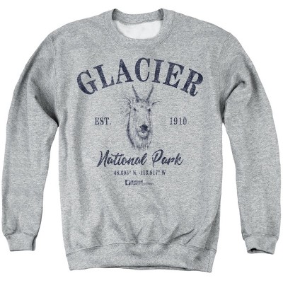 Men's Glacier National Park Mountain Goat Icon Crewneck Sweatshirt