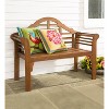 Evergreen Lutyens Wood Garden Bench - Natural - 2 of 4