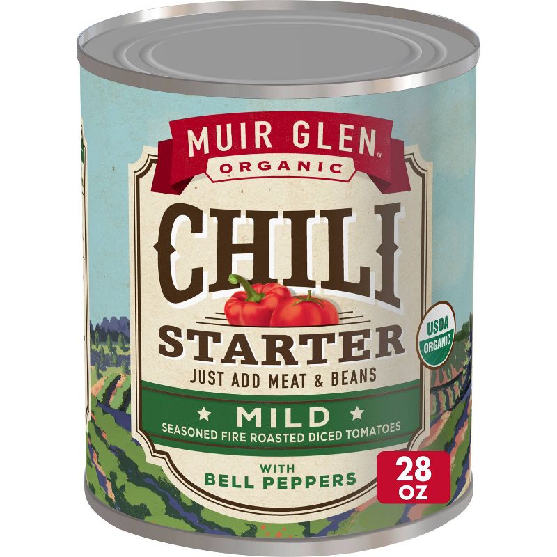 Muir Glen Chili Starter Mild Diced Tomatoes with Bell Peppers 28oz, 1 of 11