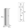 Depot E-Shop Broom Storage Closet with One Door 71.3" H, Four Shelves and Broom and Mop Holder - 4 of 4