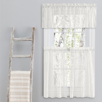 Isabella Lace Rod Pocket Tailored Valance 52x14 Natural