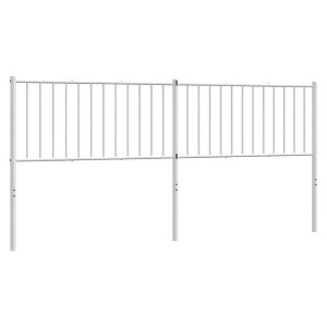 vidaXL 35.4-Inch Metal Headboard for King Size Beds, Durable Steel Construction Headboard for Modern Minimalist Bedroom, Easy Assembly, White - 1 of 4