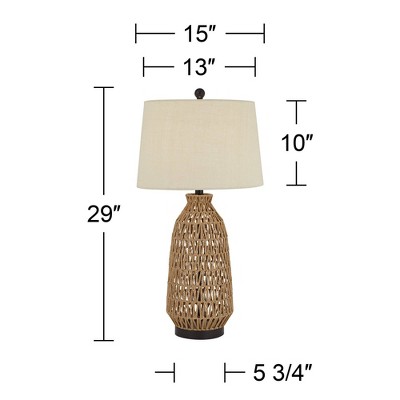 San Carlos 29" Coastal Modern Table Lamp with Bronze Accents and Oatmeal Shade