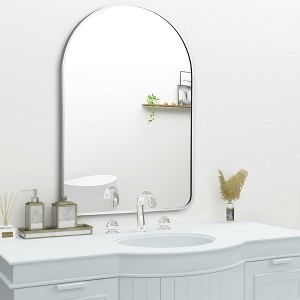 Spassway 36"H x 24"W Arched Metal Accent Wall Mirror Bathroom Mirror Wall Decor for Living Room Bedroom Entryway Office Home - 1 of 4