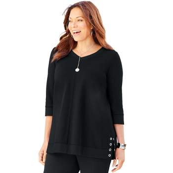 Catherines Women's Plus Size Soft-Touch Knit V-Neck Top
