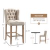 Aghana Digitals 2-Piece Beige Counter Stools, 27" Upholstered Farmhouse Barstools with Tufted Back, - 3 of 4