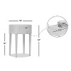 GDFStudio Rossville 18" Round Rattan and Wood Drawer Side Table - 3 of 4
