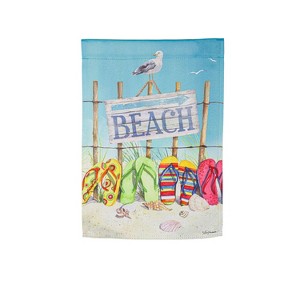Flip Flops on the Beach Suede Garden Flag - 1 of 1