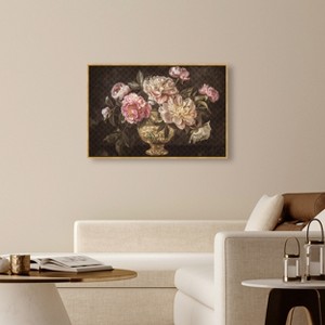 Art Remedy Vintage Vase and Classical Flowers Classical vintage floral vase wall art Framed - 1 of 4