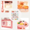 MOVSSOU Kids Kitchen Play Set of 49 Pcs Pretend Play Kitchen Toy Set Lights Sounds Pink - 3 of 4