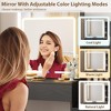 Makeup Vanity Desk with Mirror and Lights, Vanity Table with Adjustable LED Lighting, Power Outlet, Drawers & Storage Stool for Bedroom - 4 of 4