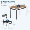 Coucheta 5-Piece Dining Table Set with 4 PU Upholstered Chairs, Industrial Metal Frame, Space-Saving Design - 3 of 4