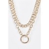 Slickblue Women's Necklace, Gold Chunky Two Chain Clasp Pendant, Trendy and Bold Style, 15-20" - 3 of 3