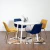 NicBex Contemporary 3-Piece Dining Set, White Round Dining Table with 2 Velvet Chairs (Gold-Plated Legs) for Living Room - 2 of 4