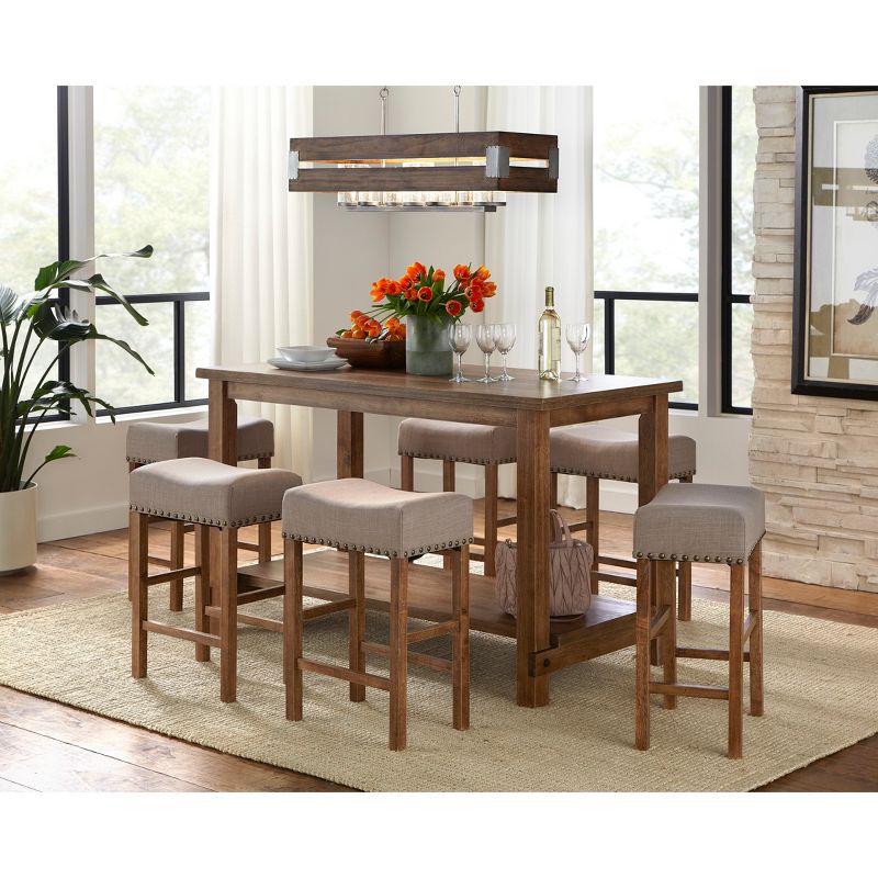 Hathaway Nailhead Counter Height Dining Table Driftwood - Buylateral, 6 of 9