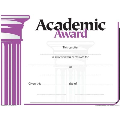 Hammond & Stephens Raised Print Academic Recognition  Award, 11 x 8-1/2 inches, pk of 25