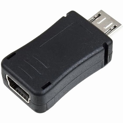 4XEM Micro USB To Mini USB 2.0 M/F Adapter - 1 x Type B Male Micro USB - 1 x Type B Female Mini USB - Black