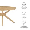 Modway Crossroads Round Coffee Table – Modern Wood Center Table with Sculpted Pedestal Base and Walnut Grain Finish - 3 of 4