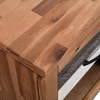 vidaXL Nightstand Bedside Table with Compartment Cabinet Solid Wood Acacia - 1 - 4 of 4