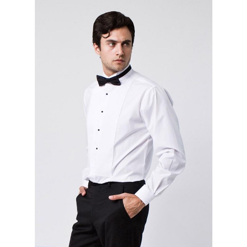 Marquis wing tip collar Regular Fit tuxedo dress shirt with bow tie, 3 of 4