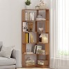 Okak 6 Tier Freestanding L-Shaped Bookshelf Corner Organizer,Wooden Display Bookcase with Anti-Tip Device for Home Office,Study - 2 of 4