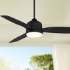 54" Casa Vieja Tres Aurora Modern Indoor Outdoor Ceiling Fan with Dimmable LED Light Remote Matte Black Opal Diffuser Wet Rated for Patio Exterior - 2 of 4