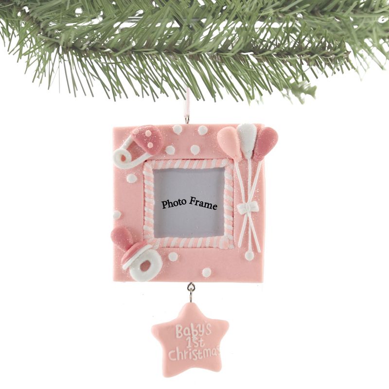 Kurt S. Adler 5.5 Inch Baby's First Christmas Frame Balloons Diaper Pin Tree Ornaments, 2 of 4