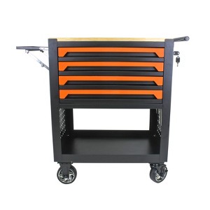 Rolling garage workshop multifunctional tool cart with 4 drawer wheels, bottom storage rack, storage cabinet, garage warehouse workshop tool cart - 1 of 4