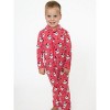 RuffleButts Toddler Gender Neutral Holiday Button Up Pajama Set - 3 of 4