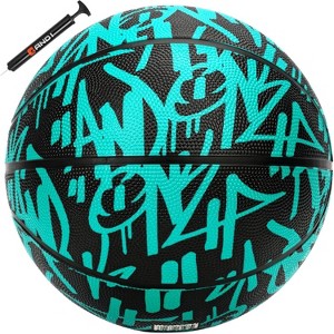 AND1 Fantom Graffiti 28.5 Rubber Basketball - Intermediate Streetball for Indoor/Outdoor Play, Size 6 Includes Pump - 1 of 4