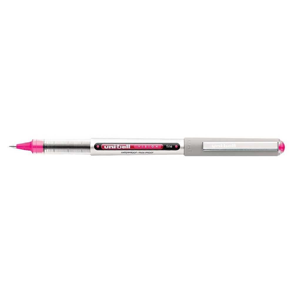 UPC 070530603842 product image for uni-ball Vision Roller Ball Stick Waterproof Pen, Fine- Pink Ink (12 Per Pack) | upcitemdb.com