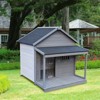 VisioGear Large Balcony Doghouse with Large Terrace, Weatherproof Large Dog House, Grey, 44.2"*44.6"*44.6" - 4 of 4