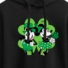 Women's - Disney - Mickey Minnie Shamrock Cropped Graphic Hoodie - 2 of 3