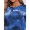 cheibear Women's Tie Dye Pajama Set Short Sleeve Shirt Round Neck 2 Piece Lounge Set Sweatsuit - 4 of 4