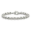 Black Bow Jewelry Men's 7mm Stainless Steel Textured Rolo Chain Bracelet, 8.25 Inch - 3 of 4