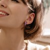 EVERLY JEWELRY | Rose Plated Sterling Silver 2-3/8 CT TGW Heart Shape Amethyst Hoop Earrings - 4 of 4